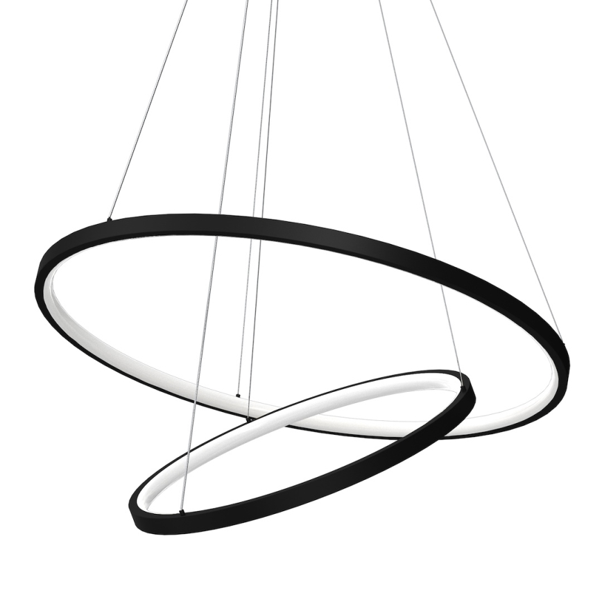 LED-kattokruunu johdossa HOOP LED/51W/230V halkaisija 60 cm 4000K musta