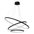 LED-kattokruunu johdossa HOOP LED/93W/230V halkaisija 60 cm 4000K musta