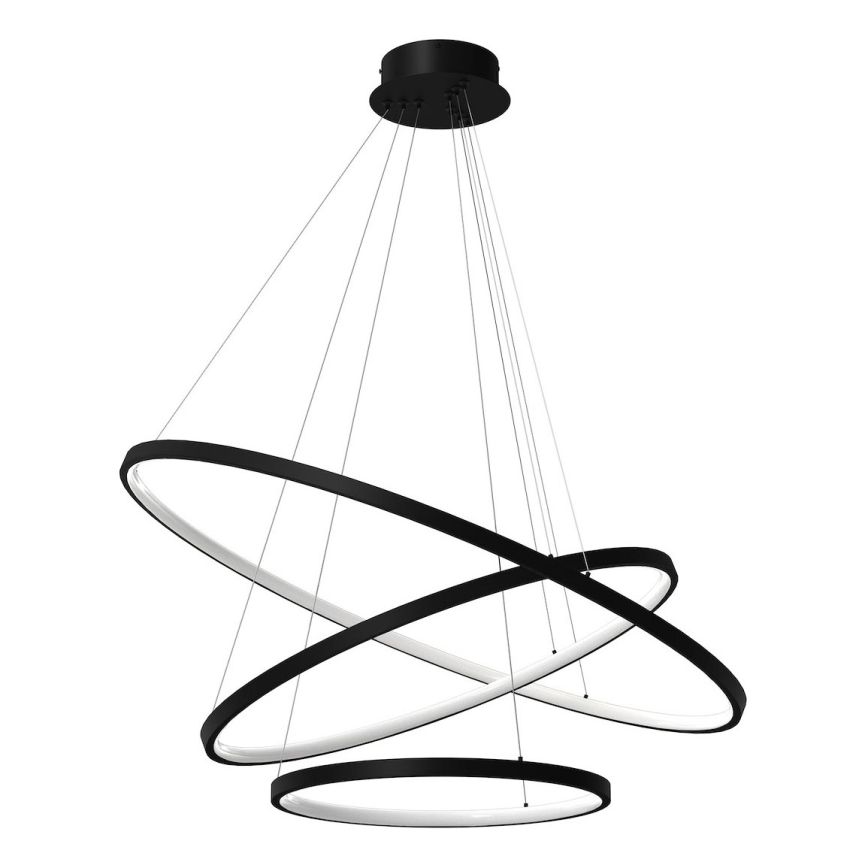 LED-kattokruunu johdossa HOOP LED/93W/230V halkaisija 60 cm 4000K musta