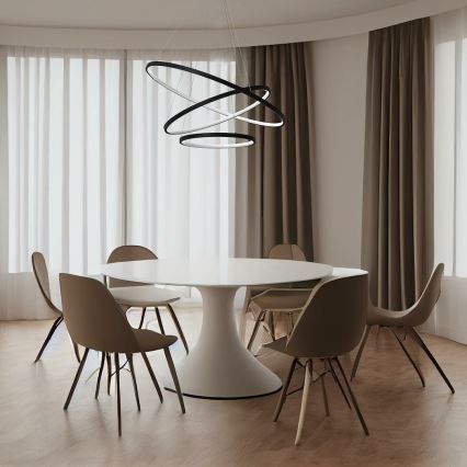 LED-kattokruunu johdossa HOOP LED/93W/230V halkaisija 60 cm 4000K musta
