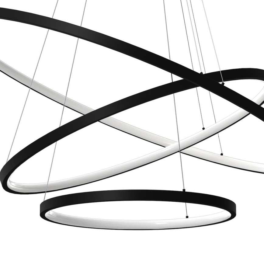 LED-kattokruunu johdossa HOOP LED/93W/230V halkaisija 60 cm 4000K musta