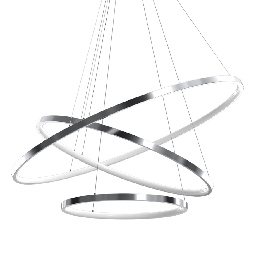 LED-kattokruunu johdossa HOOP LED/93W/230V halkaisija 80 cm 4000K kiiltävä kromi