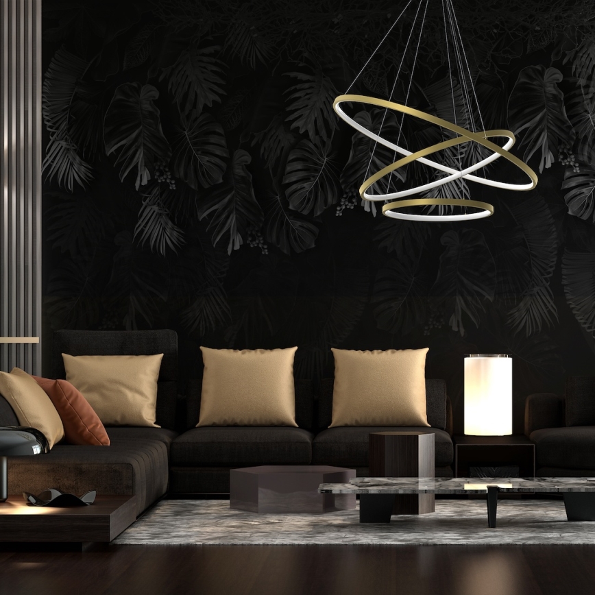 LED-kattokruunu johdossa HOOP LED/93W/230V halkaisija 80 cm 4000K kulta