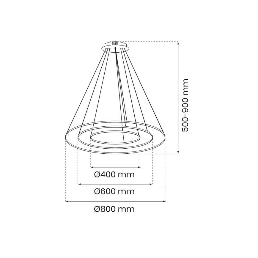 LED-kattokruunu johdossa HOOP LED/93W/230V halkaisija 80 cm 4000K kulta