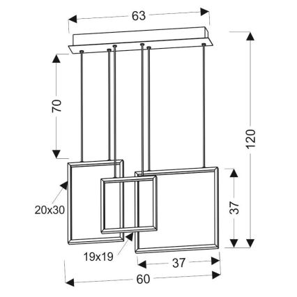 LED Kattokruunu johdossa KEOS LED/36W/230V