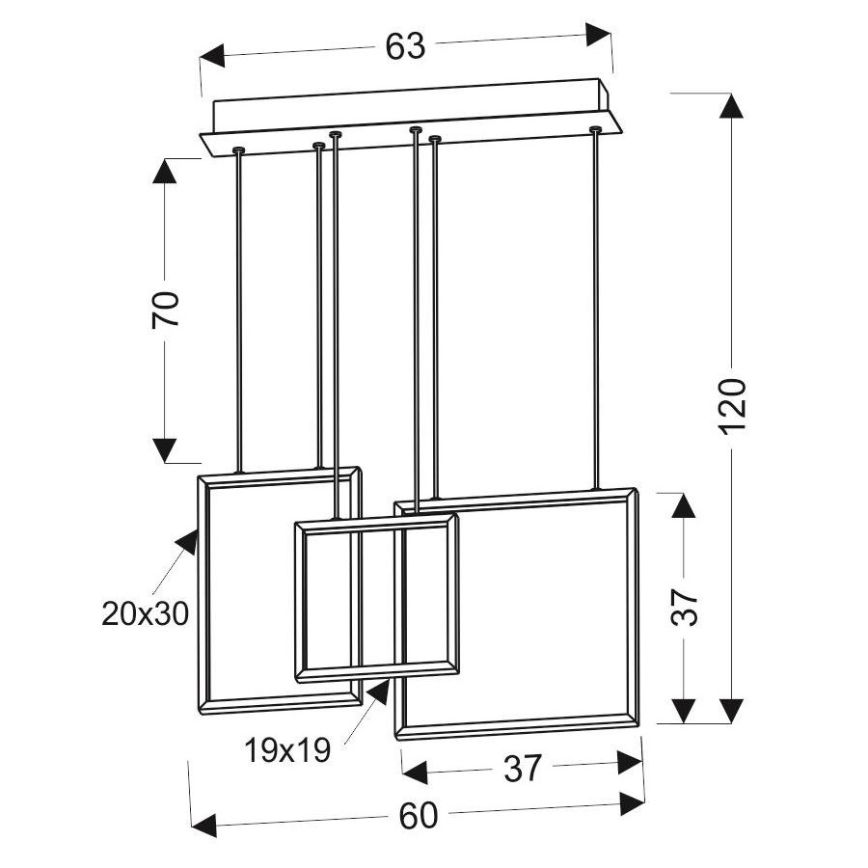 LED Kattokruunu johdossa KEOS LED/36W/230V