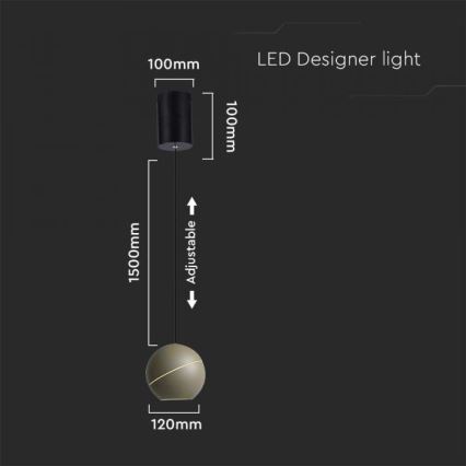 LED-kattokruunu johdossa kosketus LED/8,5W/230V 3000K kulta