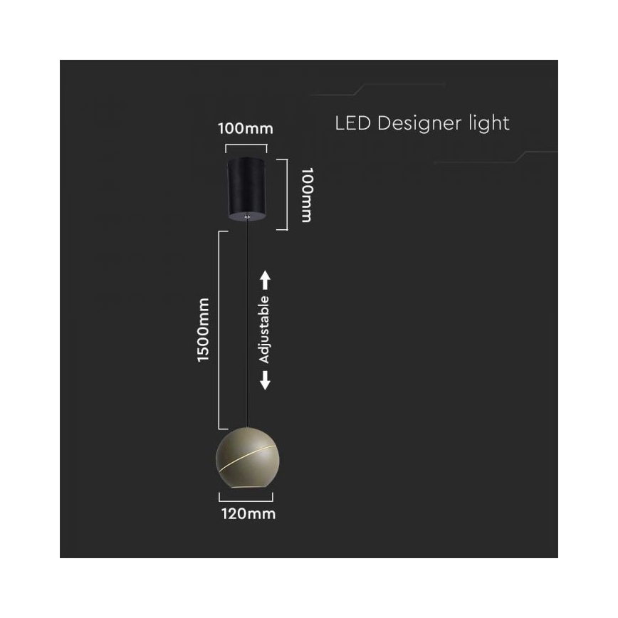 LED-kattokruunu johdossa kosketus LED/8,5W/230V 3000K kulta