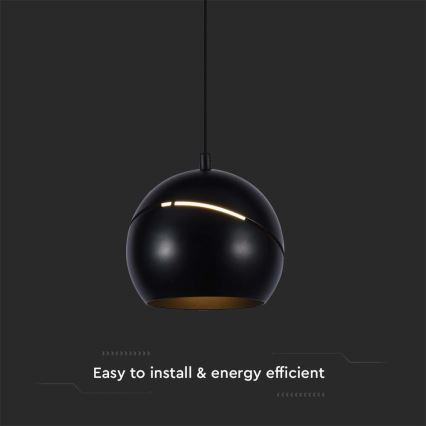 LED-kattokruunu johdossa kosketus LED/8,5W/230V 3000K musta