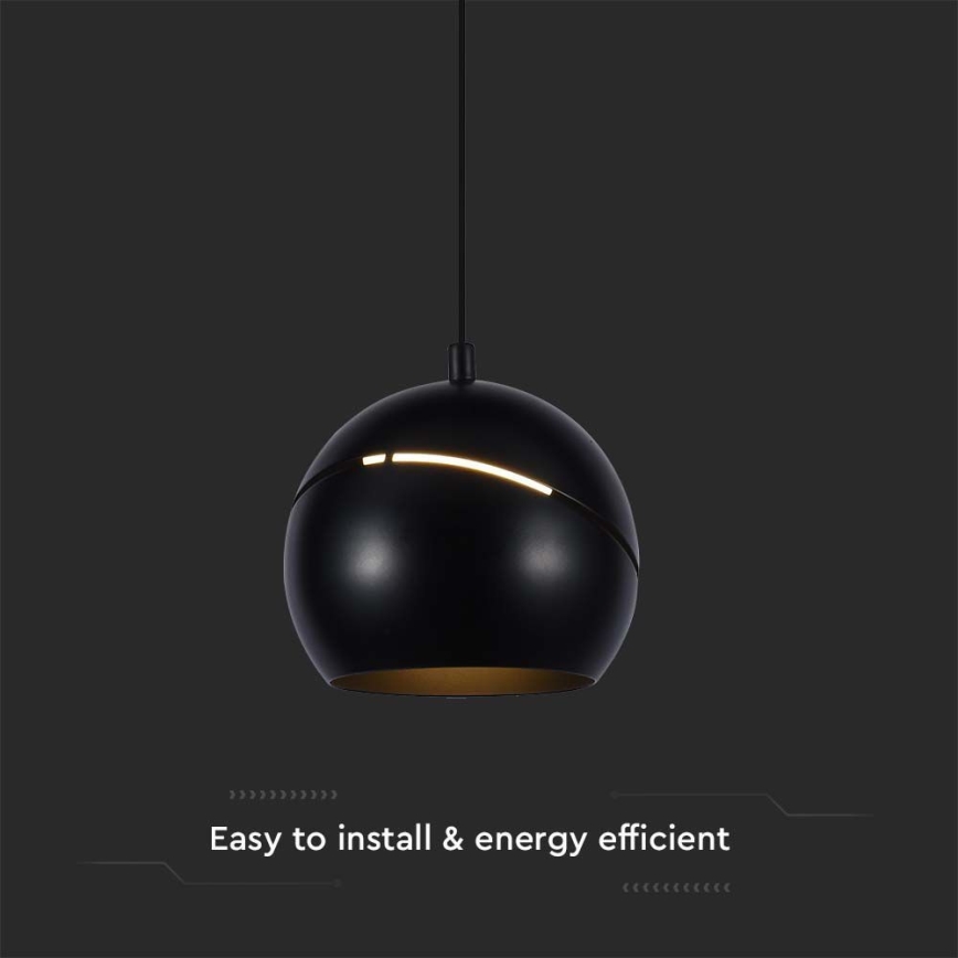 LED-kattokruunu johdossa kosketus LED/8,5W/230V 3000K musta
