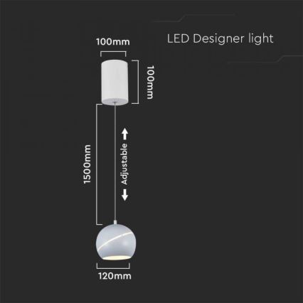 LED-kattokruunu johdossa kosketus LED/8,5W/230V 3000K valkoinen