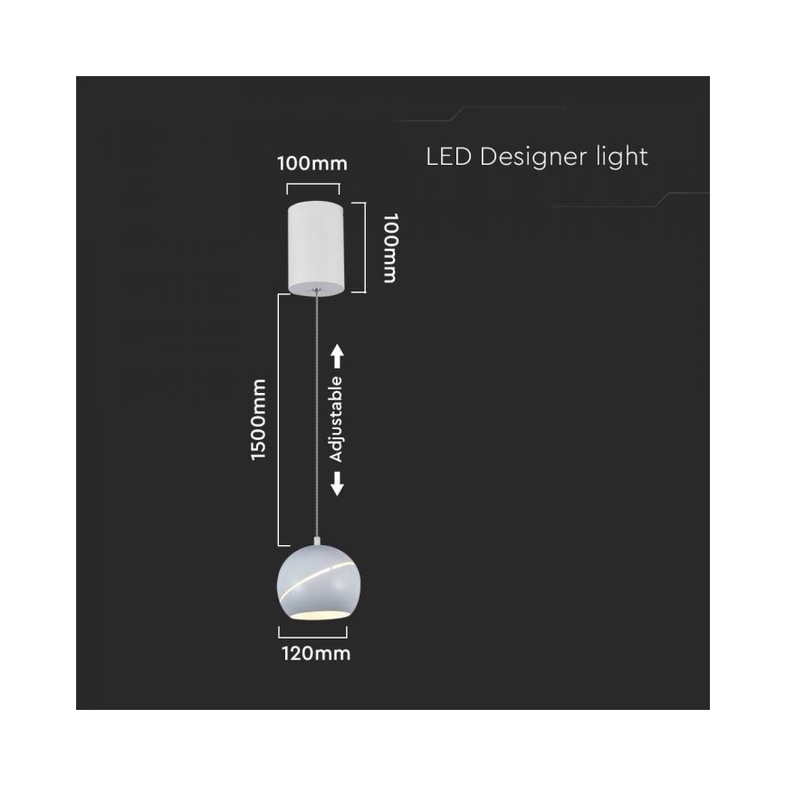 LED-kattokruunu johdossa kosketus LED/8,5W/230V 3000K valkoinen