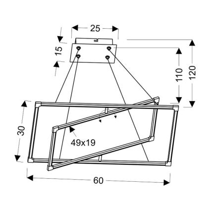 LED Kattokruunu johdossa KSEROS LED/35W/230V