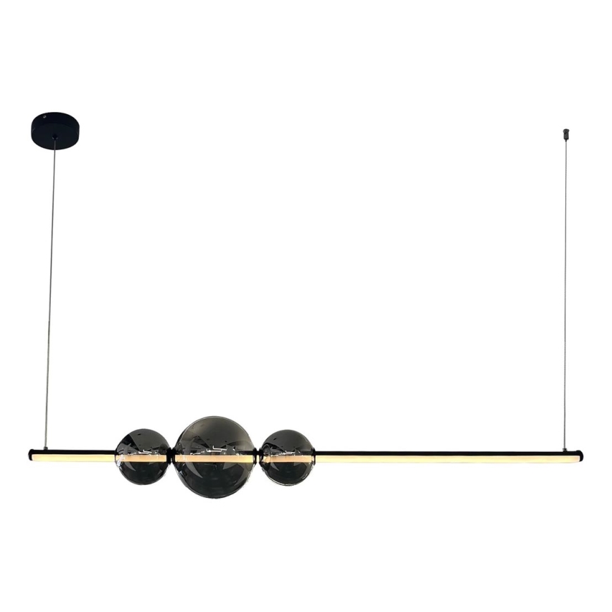 LED-kattokruunu johdossa KUGEL LED/30W/230V musta
