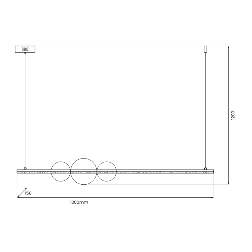 LED-kattokruunu johdossa KUGEL LED/30W/230V musta