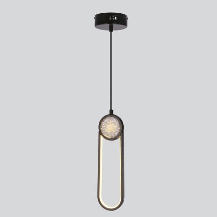 LED-kattokruunu johdossa LACRIMA LED/15W/230V 3000K musta