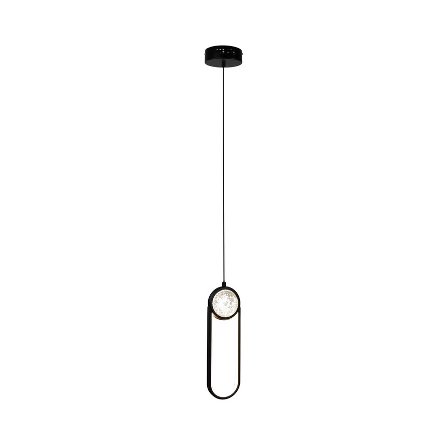 LED-kattokruunu johdossa LACRIMA LED/15W/230V 3000K musta