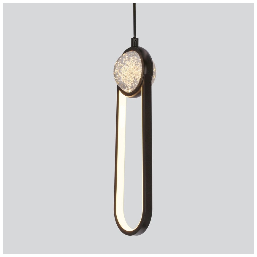 LED-kattokruunu johdossa LACRIMA LED/15W/230V 3000K musta