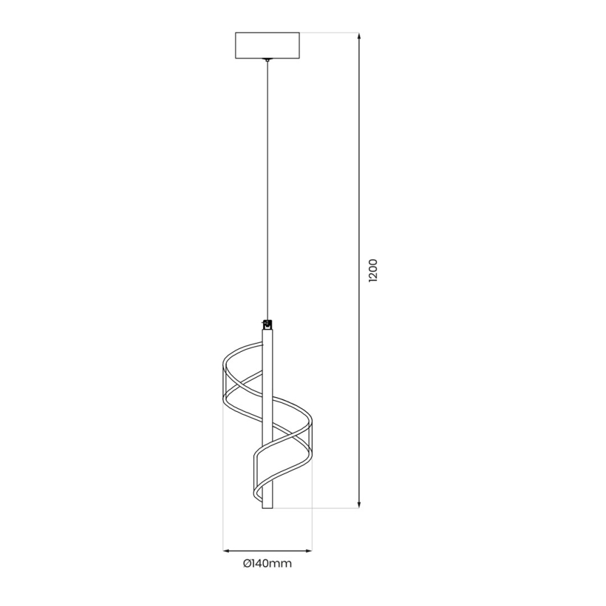 LED-kattokruunu johdossa LARGO LED/10W/230V kulta
