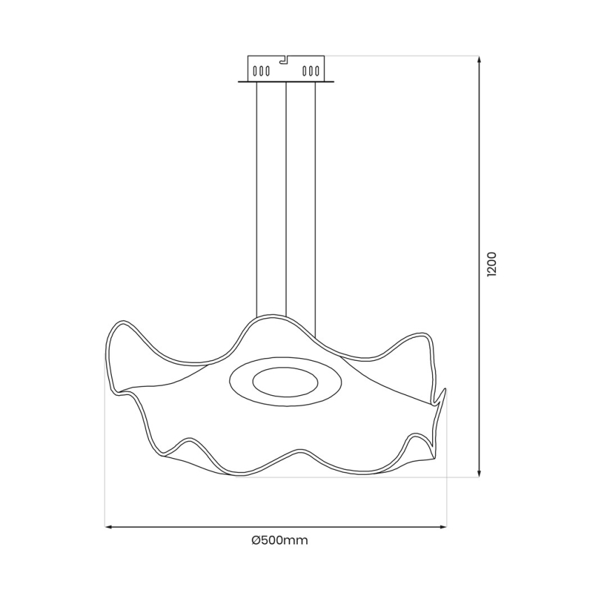 LED-kattokruunu johdossa LARGO LED/16W/230V kulta