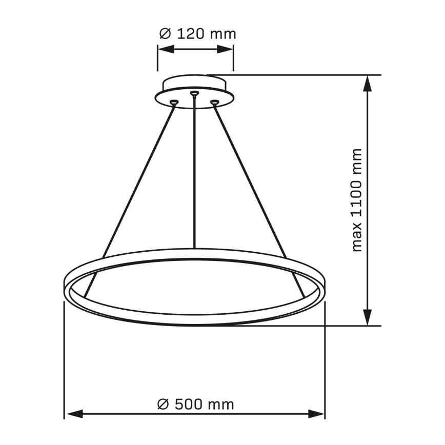 LED-kattokruunu johdossa LEA LED/20W/230V 4000K halkaisija 50 cm kulta