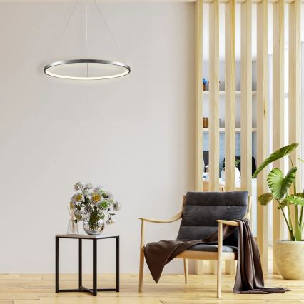 LED-kattokruunu johdossa LEA LED/20W/230V 4000K halkaisija 50 cm mattakromi