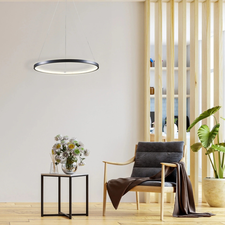 LED-kattokruunu johdossa LEA LED/20W/230V 4000K halkaisija 50 cm musta