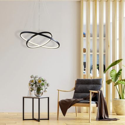 LED-kattokruunu johdossa LEA LED/35W/230V 4000K halkaisija 60 cm musta