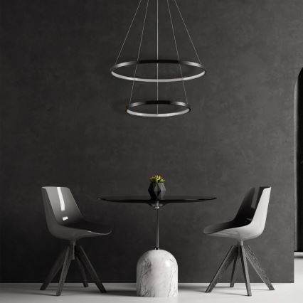 LED-kattokruunu johdossa LEA LED/35W/230V 4000K halkaisija 60 cm musta