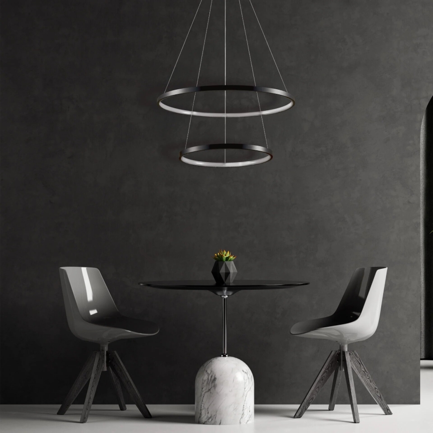 LED-kattokruunu johdossa LEA LED/35W/230V 4000K halkaisija 60 cm musta