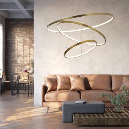 LED-kattokruunu johdossa LEA LED/60W/230V 4000K halkaisija 80 cm kulta