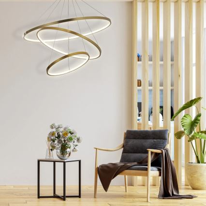 LED-kattokruunu johdossa LEA LED/60W/230V 4000K halkaisija 80 cm kulta