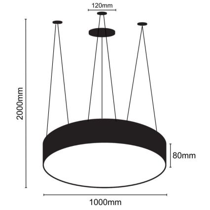 LED-kattokruunu johdossa LED/100W/230V 4000K halkaisija 100 cm