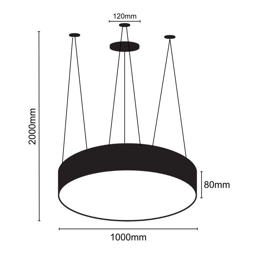 LED-kattokruunu johdossa LED/100W/230V 4000K halkaisija 100 cm