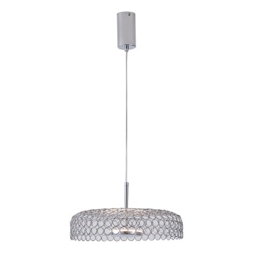 LED-kattokruunu johdossa LED/10W/230V 3000K kiiltävä kromi halkaisija 35 cm