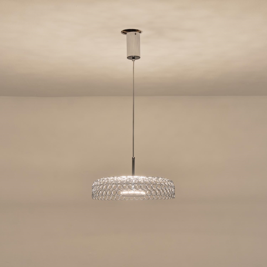 LED-kattokruunu johdossa LED/10W/230V 3000K kiiltävä kromi halkaisija 35 cm