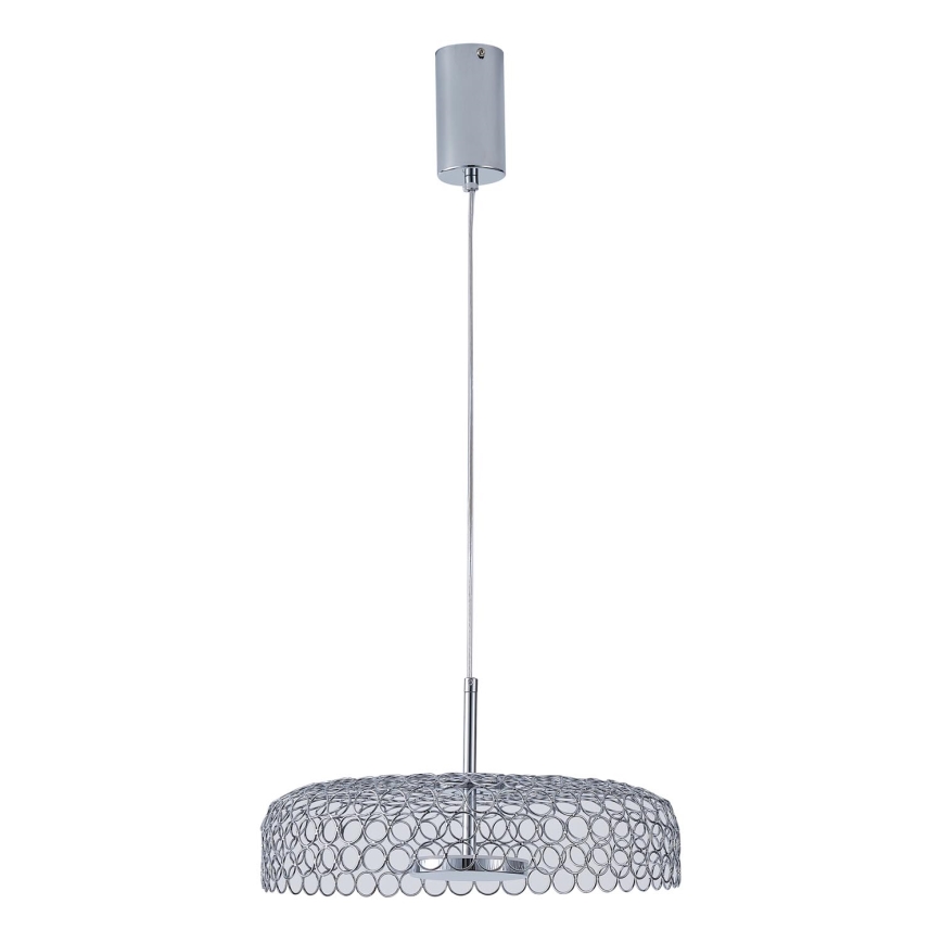 LED-kattokruunu johdossa LED/10W/230V 3000K kiiltävä kromi halkaisija 35 cm