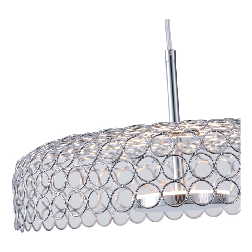 LED-kattokruunu johdossa LED/10W/230V 3000K kiiltävä kromi halkaisija 35 cm