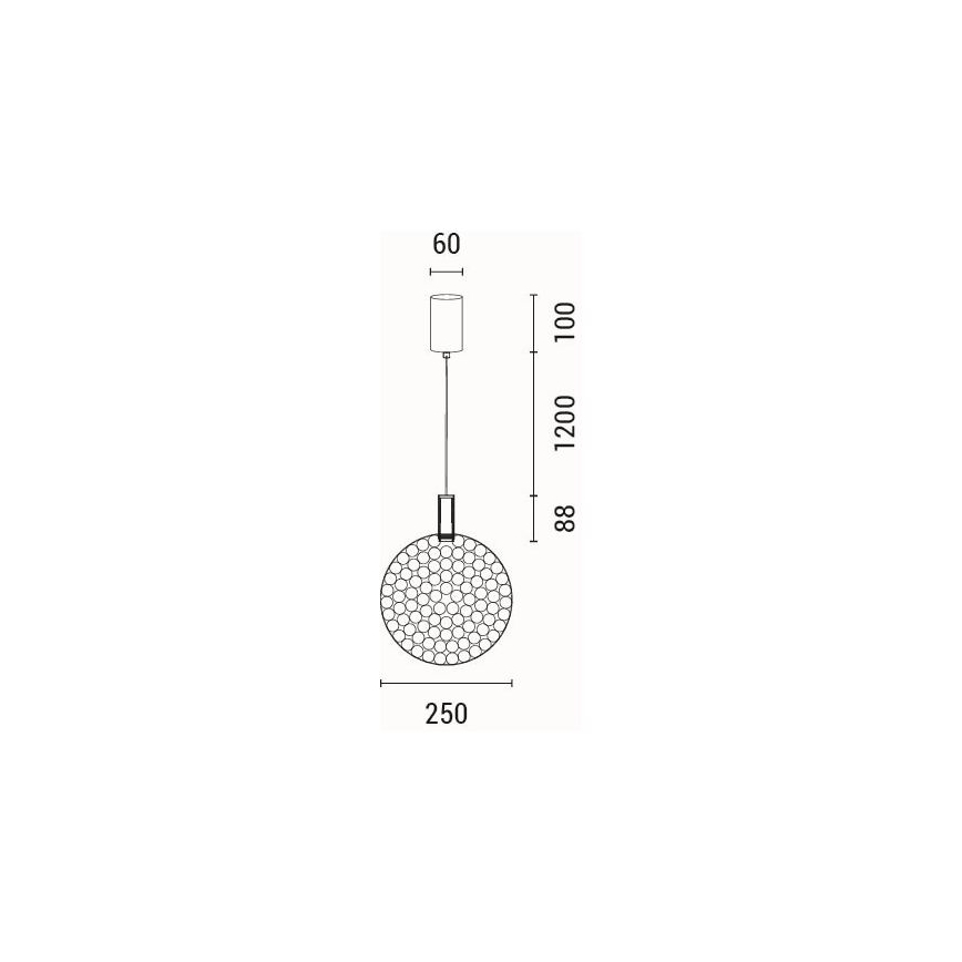 LED-kattokruunu johdossa LED/10W/230V 3000K kiiltävä kromi halkaisija 35 cm