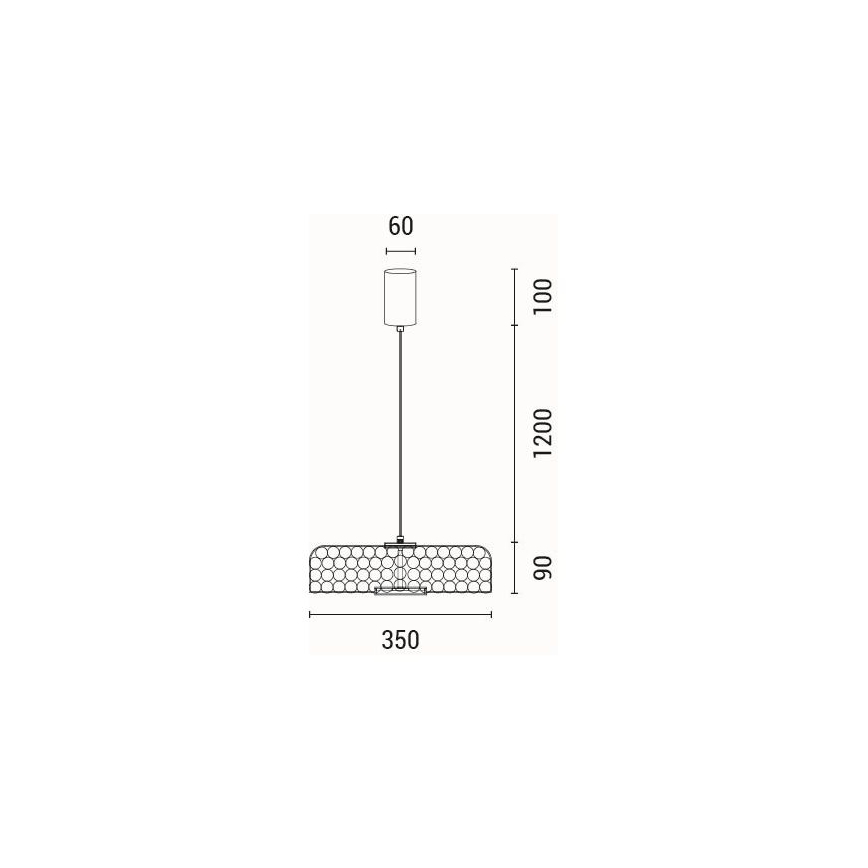 LED-kattokruunu johdossa LED/10W/230V 3000K kulta halkaisija 35 cm