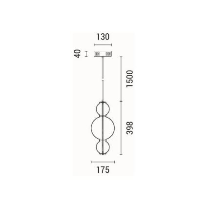 LED-kattokruunu johdossa LED/12,6W/230V 3000K