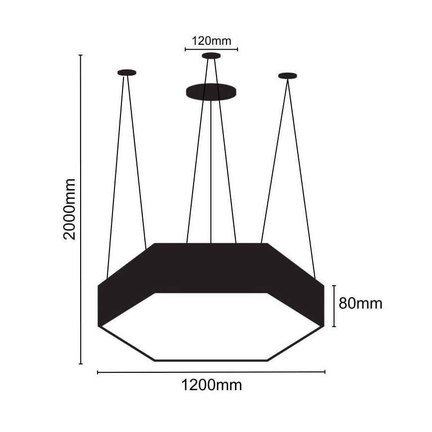 LED-kattokruunu johdossa LED/120W/230V 4000K halkaisija 120 cm