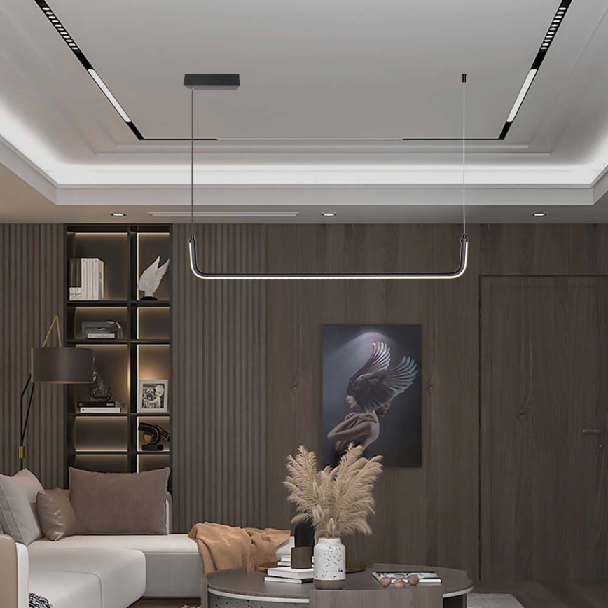 LED-kattokruunu johdossa LED/12W/230V 4000K 90 cm musta