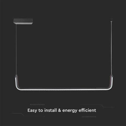 LED-kattokruunu johdossa LED/12W/230V 4000K musta