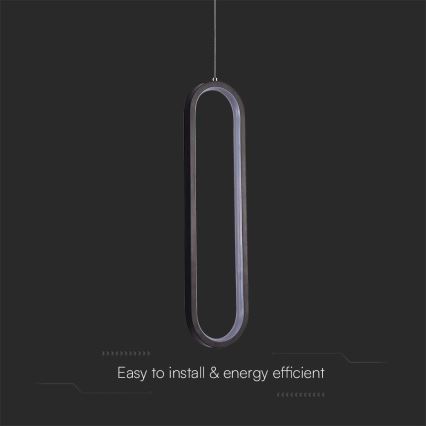 LED-kattokruunu johdossa LED/13W/230V 3000K musta