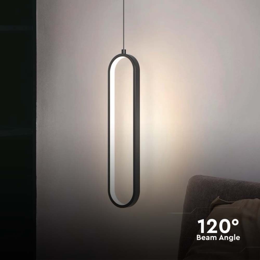 LED-kattokruunu johdossa LED/13W/230V 3000K musta