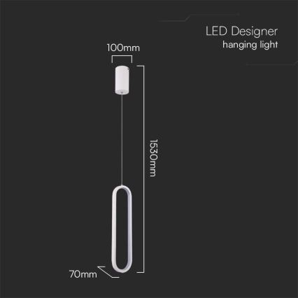 LED-kattokruunu johdossa LED/13W/230V 4000K valkoinen