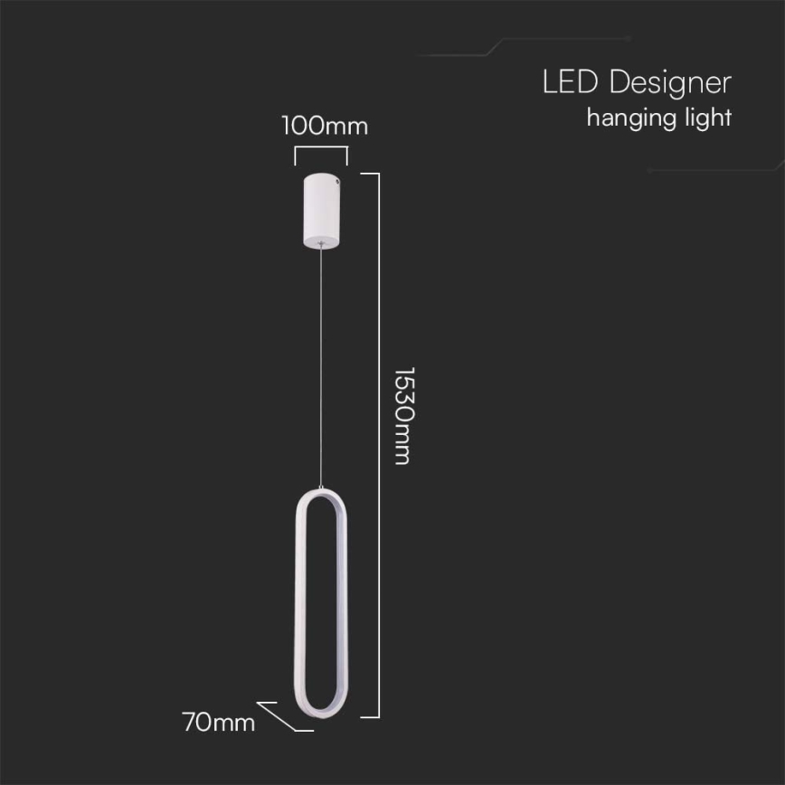 LED-kattokruunu johdossa LED/13W/230V 4000K valkoinen