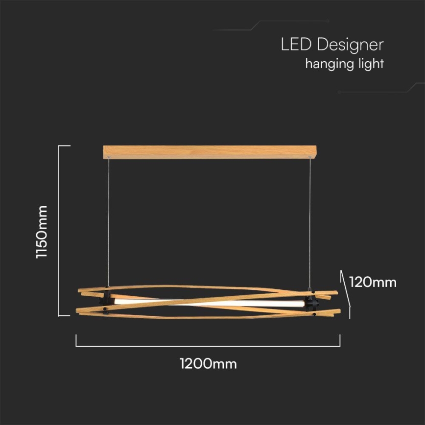 LED-kattokruunu johdossa LED/15W/230V 3000K ruskea