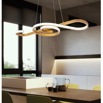 LED-kattokruunu johdossa LED/18W/230V 3000K kulta